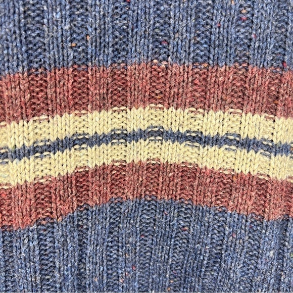 MEDIUM VINTAGE HILL AND ARCHER SWEATER VEST KNIT BLUE V NECK STRIPE - Picture 8 of 10